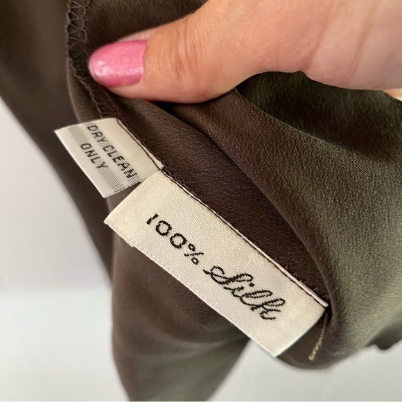 Alan Bilzerian 100% Silk Brown Chocolate Chemise Style Cami Top Spaghetti Straps - Picture 14 of 14